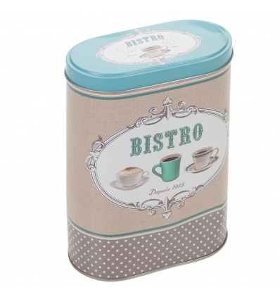 Oval Storage Tin Box Bistro Design [964619]