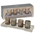 Tealight Holder Set Pine & Brown [350329]