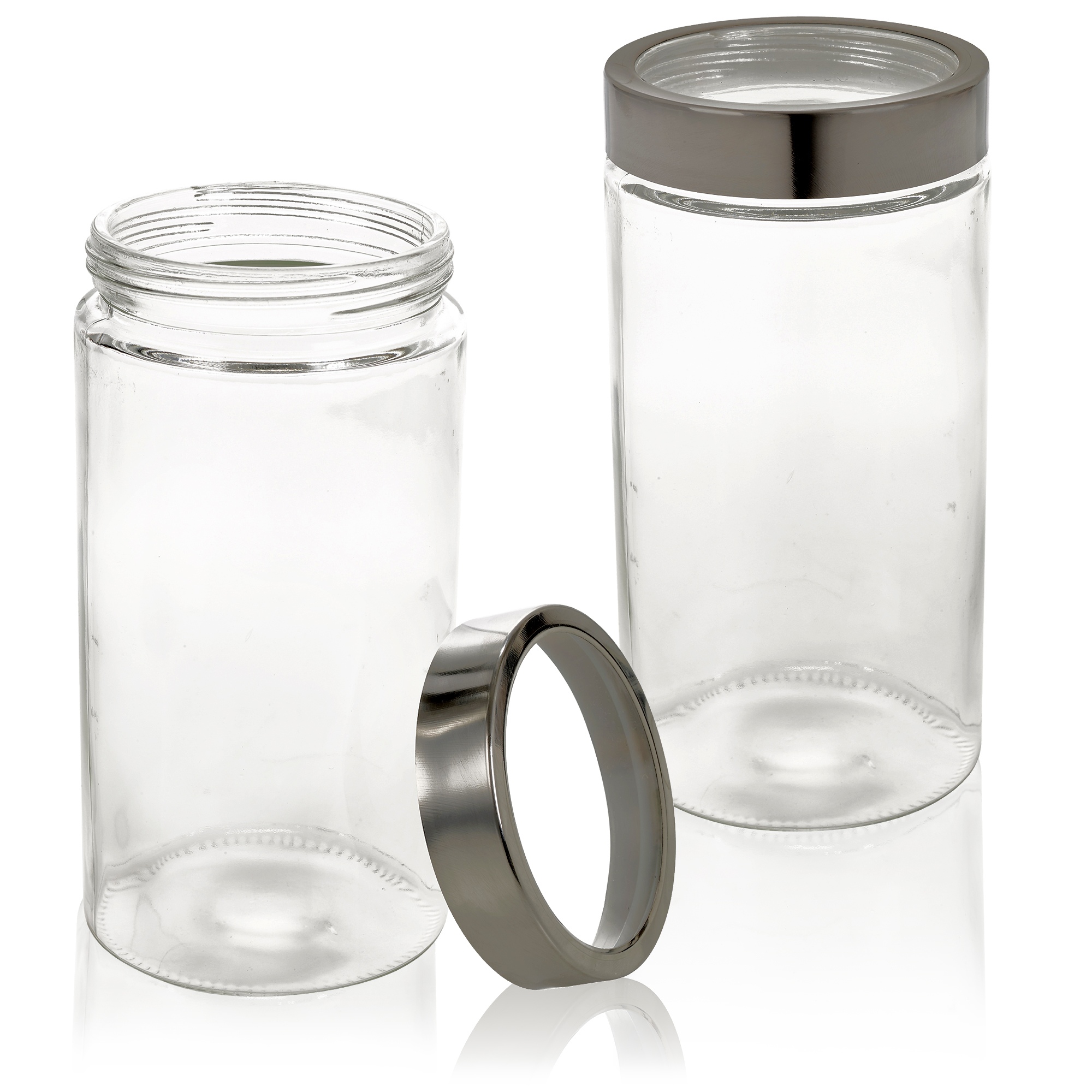 1600ml Clear Glass Food Preserve Kitchen Storage Container With Screw