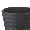 Stone Effect Woven Rattan Look Planter [579936]