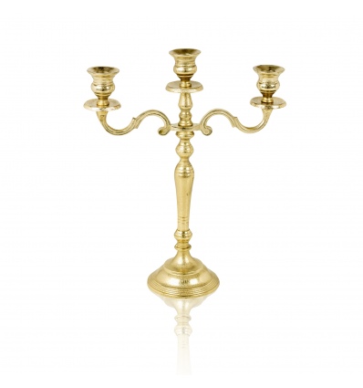 Gold 3 Arm Candle Holder 36cm [266866]