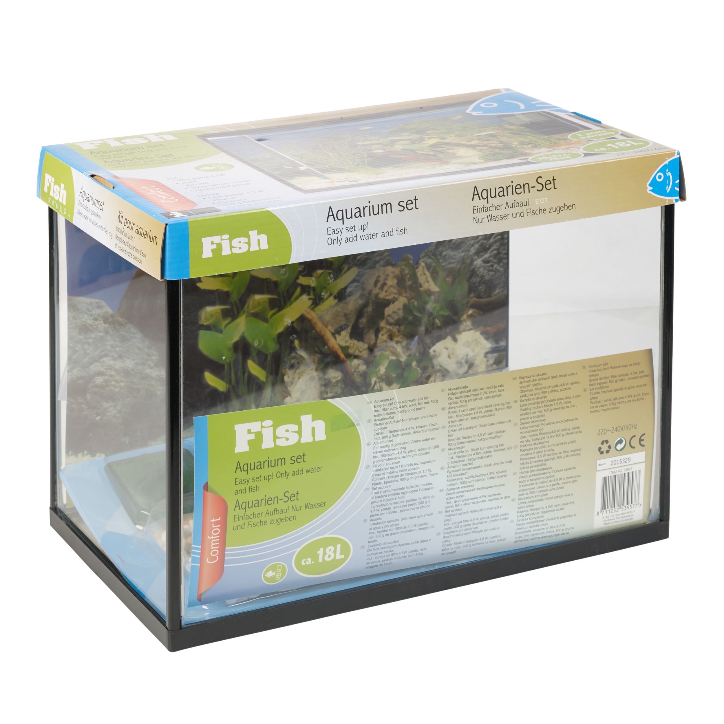 26 Litre Glass Aquarium Fish Tank Starter Kit Set Filter Pump Net Plant