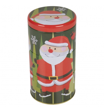 3pc Christmas Santa Tin [379235]