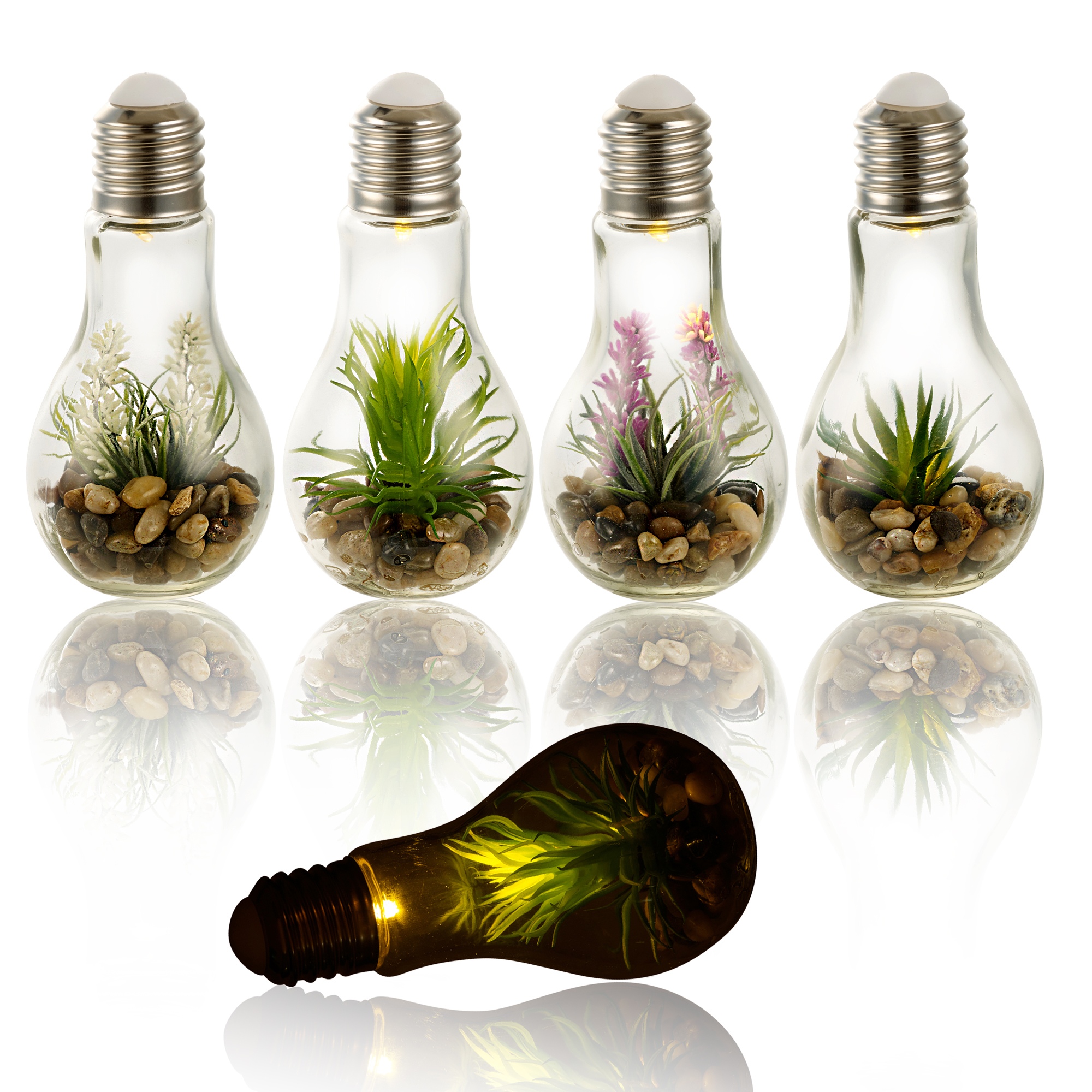 Details About Led Light Artificial Plant In Hanging Glass Bulb Pot Decor Lighting Terrarium