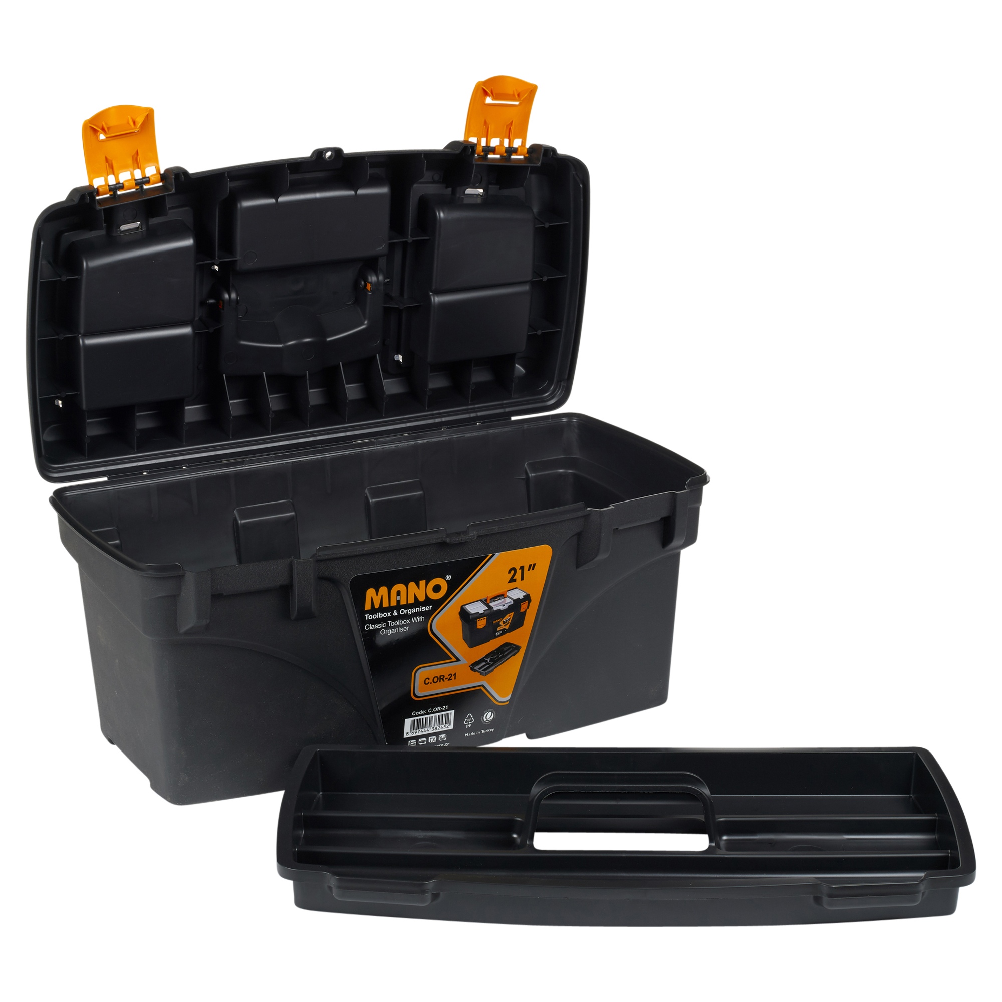 Large Plastic Tool Box Chest Lockable Removable Storage Compartments