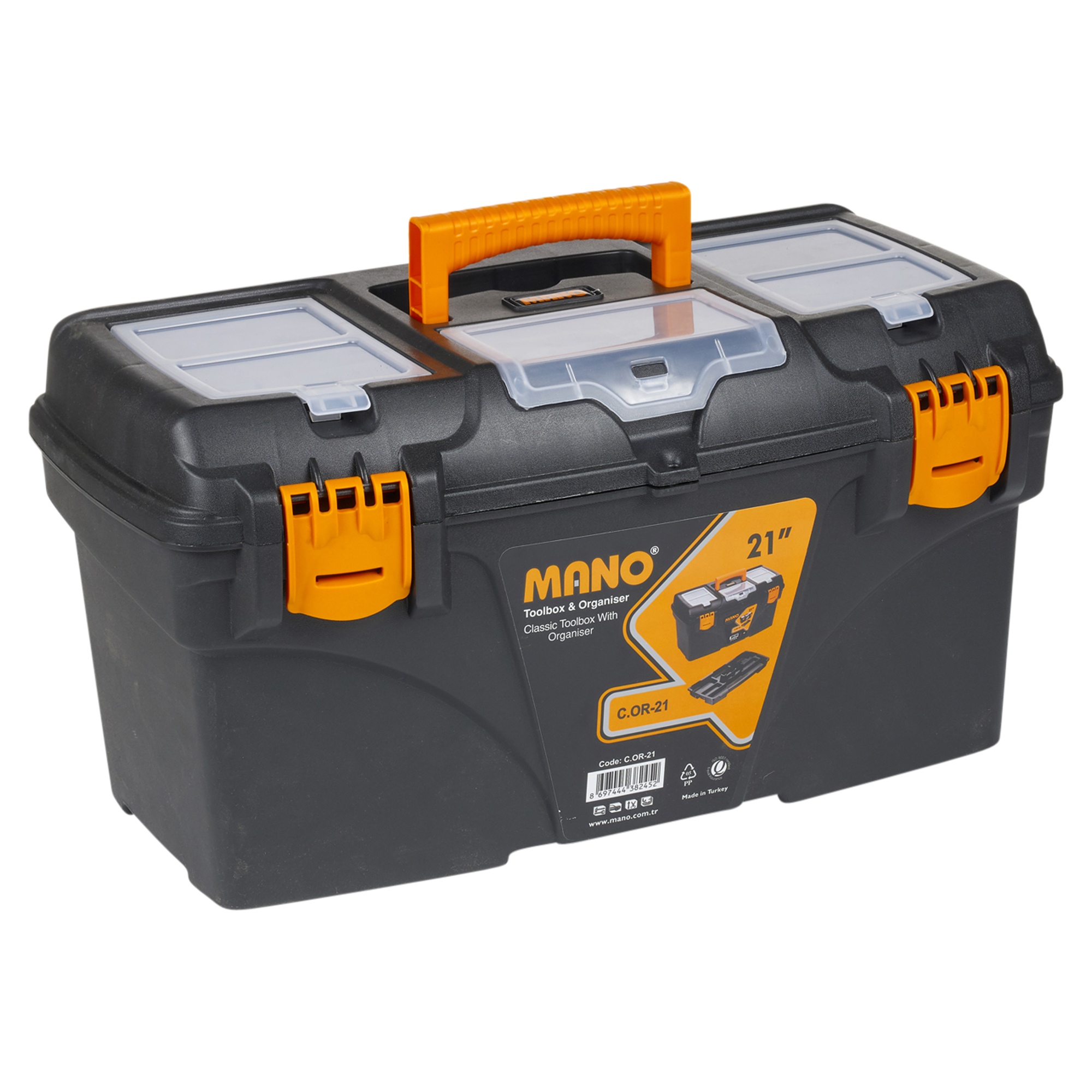 Large Plastic Tool Box Chest Lockable Removable Storage Compartments