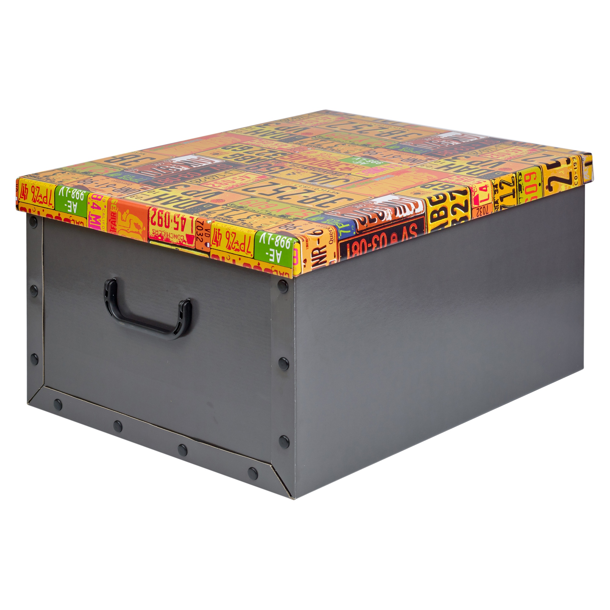 Set Of 3 Under Bed Cardboard Designed Storage Boxes Wooden Lids