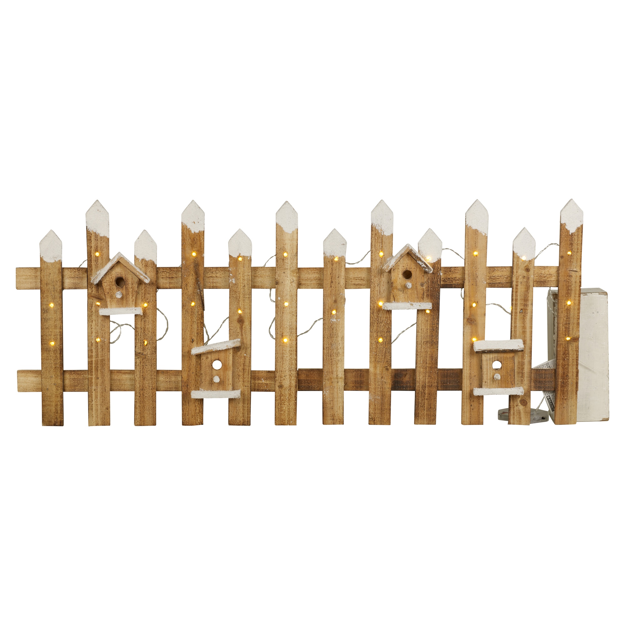 Rustic Wooden Snow Fence 30 LED Lights Christmas Xmas Tree Skirt Stand