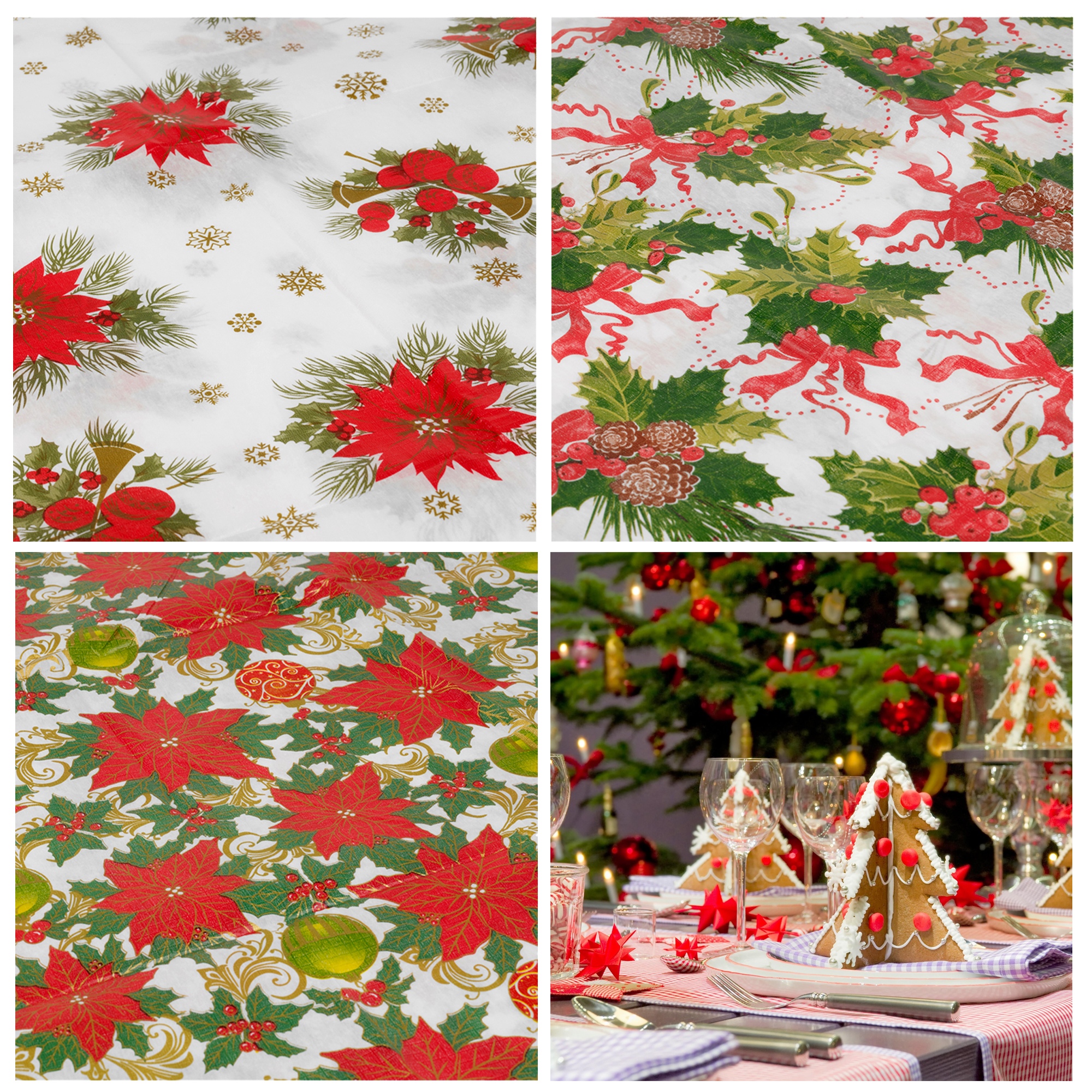 Disposable Christmas Tablecloth Festive Rectangle Table