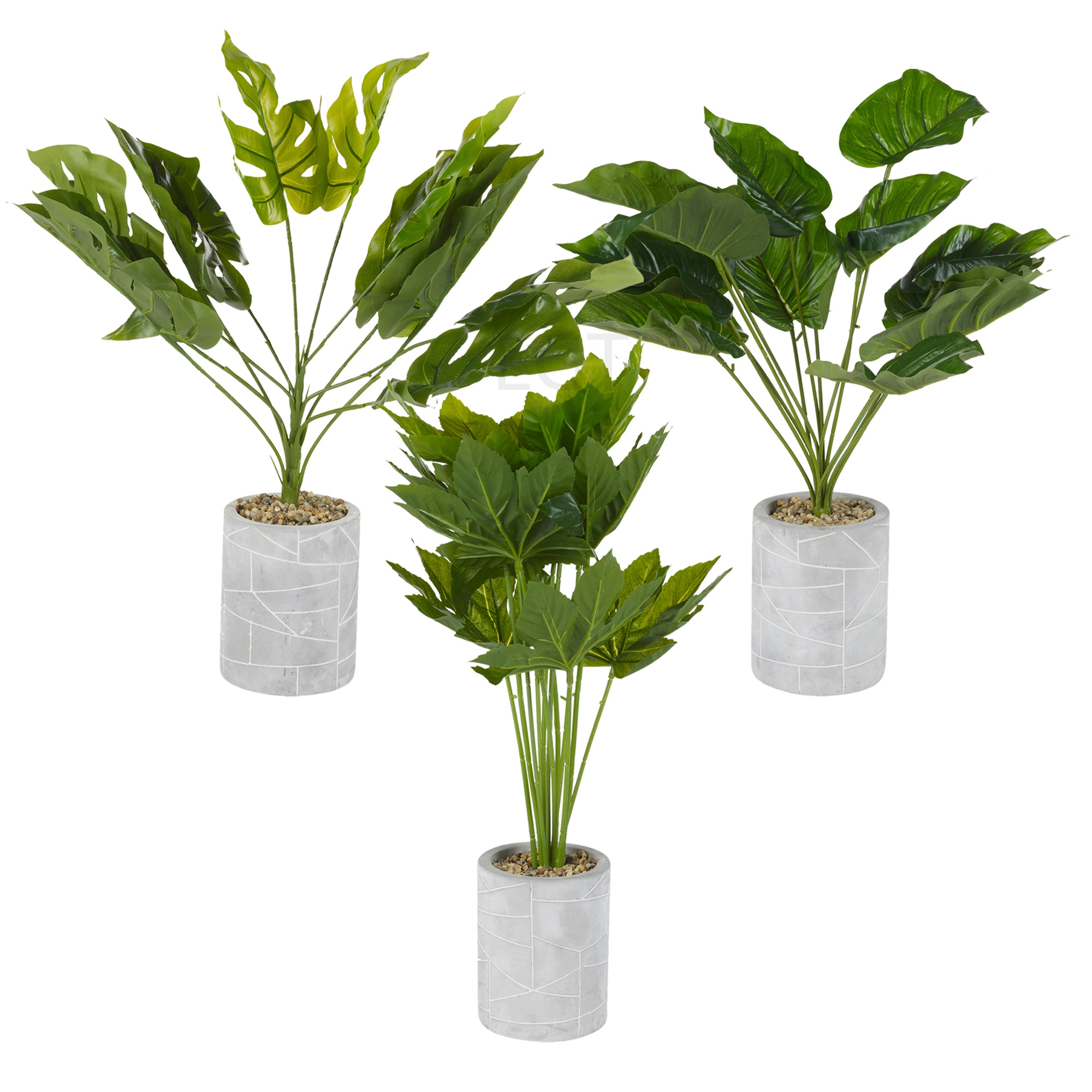 Artificielle Plante Verte Arbre Stone Pot Home Office Tropical Décoration Réaliste