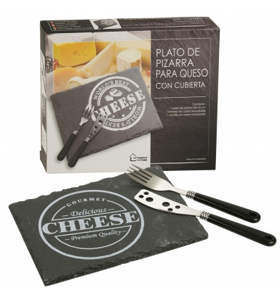 3pc Rectangle Cheese & Knife Set [557965]