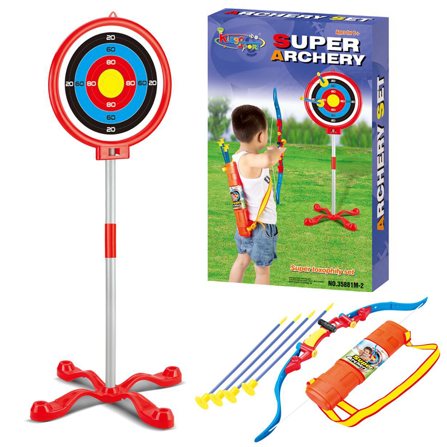 Children Large Bow And Arrow Set With Arrows Target Toy Archery Fun