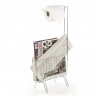 Chrome Toilet Roll Holder Stand With Magazine Rack [234510]