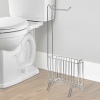 Chrome Toilet Roll Holder Stand With Magazine Rack [234510]