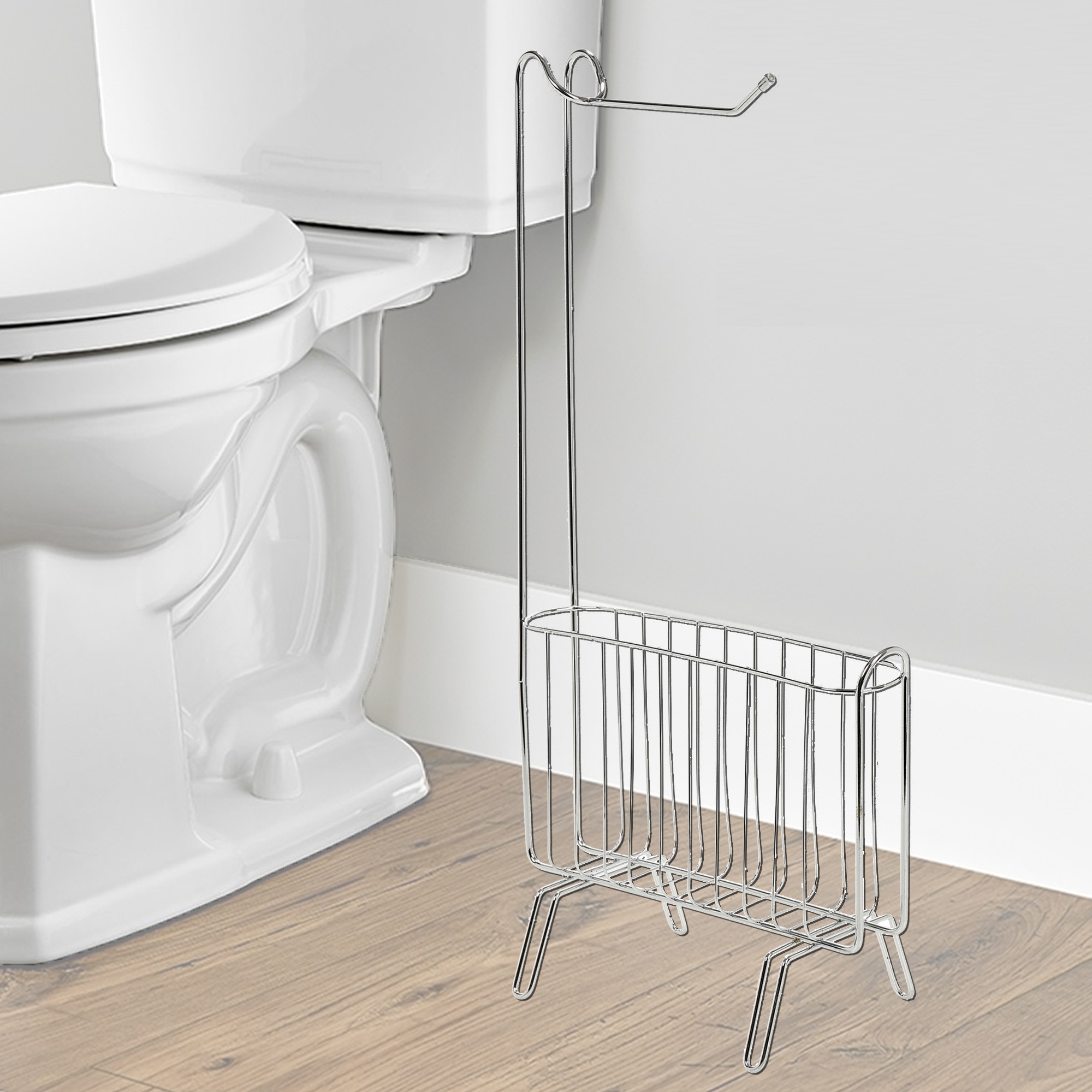 Free Standing Toilet Paper Holder With Magazine Rack Toilet Paper