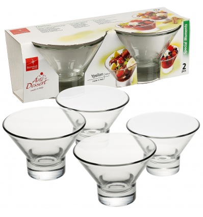 2 Pcs Bormioli Rocco Ypsilon 37.5cl Dessert Bowls [047394]