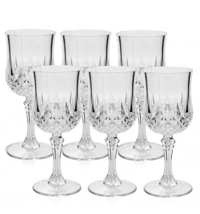 6pc Crystal Effect Wine Glasses 200ml [053066]