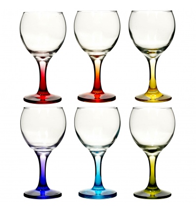 Wine Glass 6.21cl Colored Stem [151316]