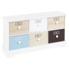 Blue, Brown & White 6 Drawer Storage Chest Cabinet [051680]