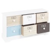 Blue, Brown & White 6 Drawer Storage Chest Cabinet [051680]