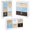 Blue, Brown & White 4 Drawer Cabinet [051659]