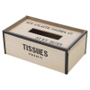 Wood Tissue Box with Metal Rim [079708]