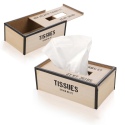 Wood Tissue Box with Metal Rim [079708]