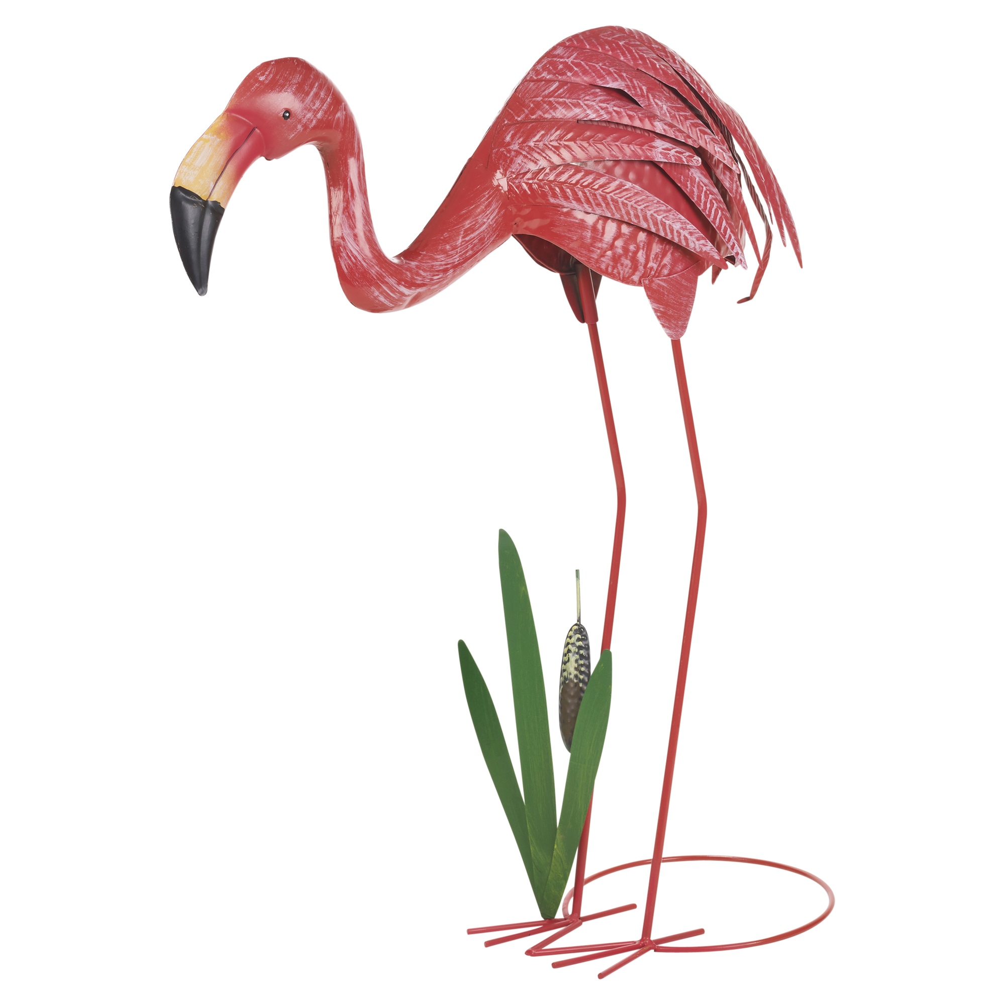 Tall Pink Metal Flamingo Garden Decoration Pond Ornament Free Standing