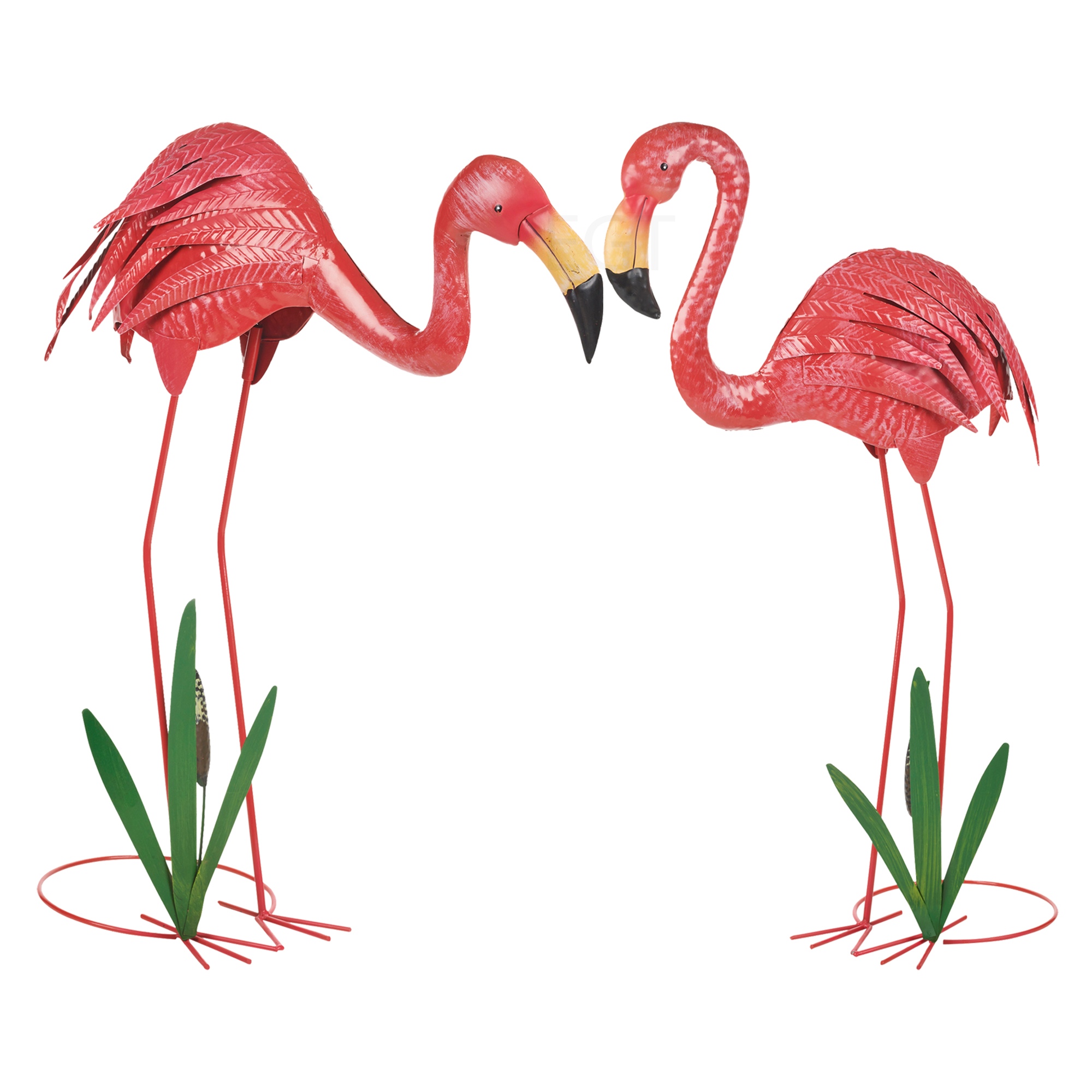 Tall Pink Metal Flamingo Garden Decoration Pond Ornament Free Standing