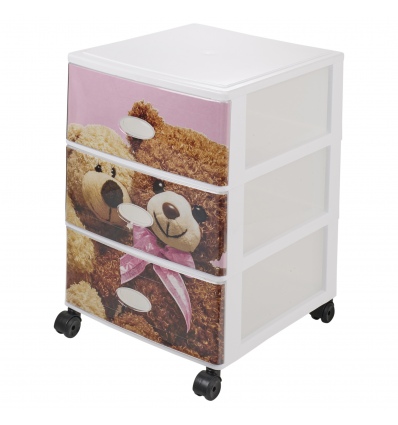 Pink 3 Tier Storage Drawer 38x37x52cm [962924]