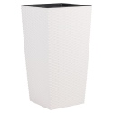 White Medium Square flower Pot 225mm [027401] [296302] [DRTS] With Insert