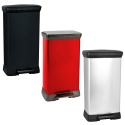 Curver 50L Metal Effect Deco Rectangular Pedal Bin