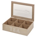 6 Sections 'No Place Like Home' Wooden Tea Box [979380]