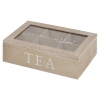 6 Sections 'No Place Like Home' Wooden Tea Box [979380]