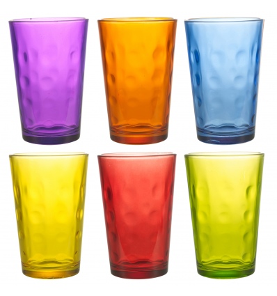 6pc Coloured 8oz Glass Sleeve Pack Set [642325]