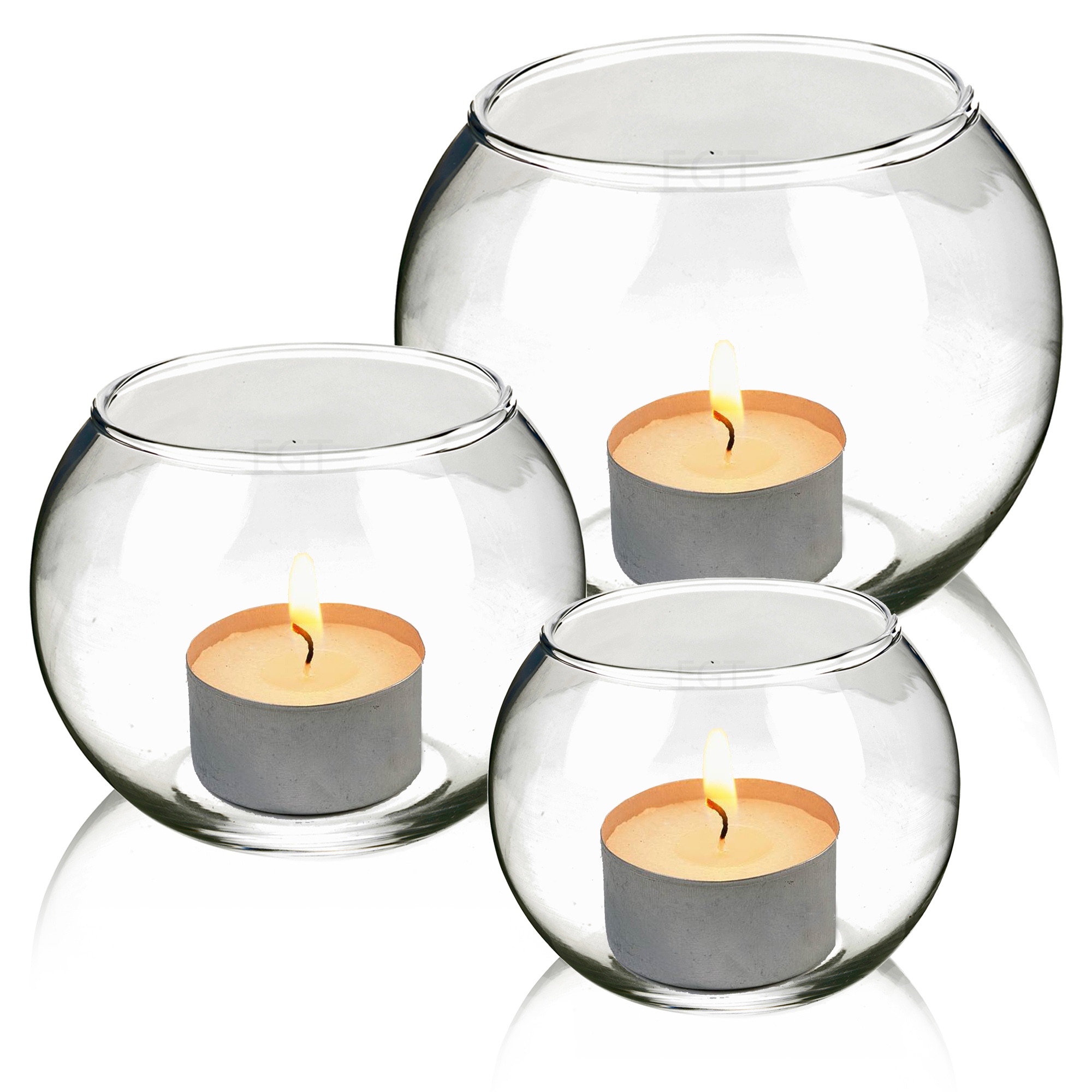 round glass candle lanterns