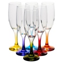 6 x 19cl Champagne Glasses Colored Stem [151330][31456]