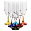 6 x 19cl Champagne Glasses Colored Stem [151330]