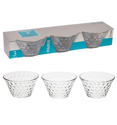 3x 11cm Glass Dessert Bowl