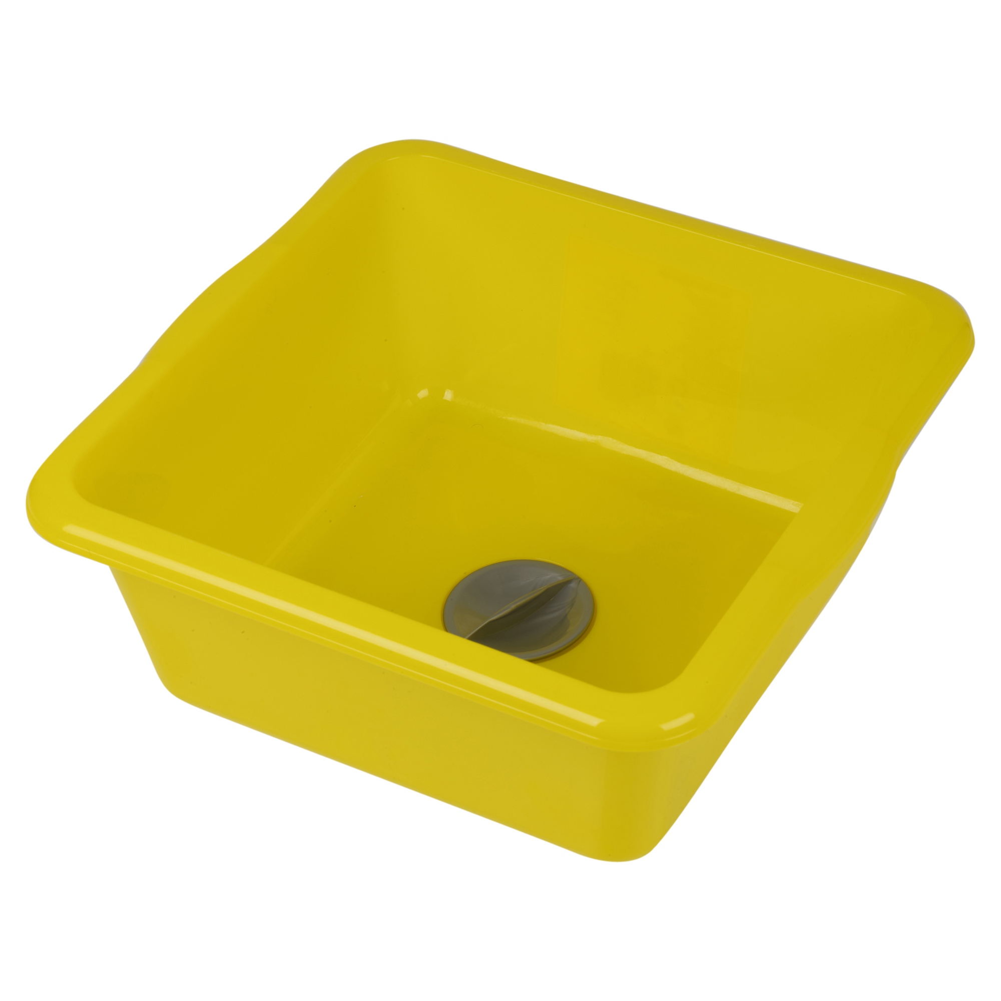 Square Yellow Washing Up Bowl Stackable Kitchen Sink Plastic Basics