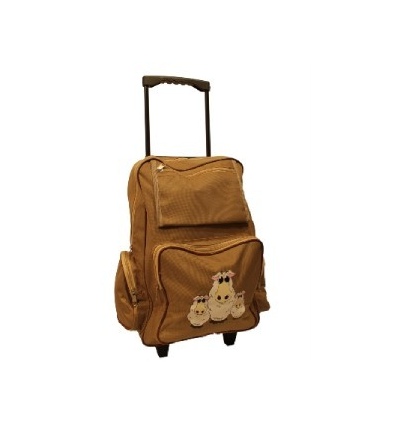 School Travel Roller Rucksack On Board Bag With Wheels (Dark Brown)