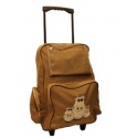 School Travel Roller Rucksack On Board Bag With Wheels (Dark Brown)
