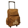 School Travel Roller Rucksack On Board Bag With Wheels (Dark Brown)