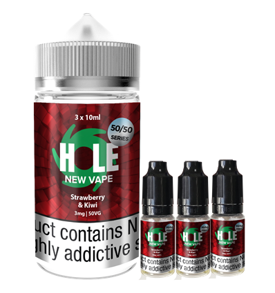 1 x Strawberry & Kiwi 10ml Hole New Vape Fluid 50/50 Series