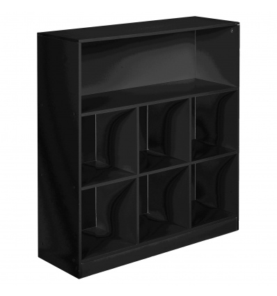 Black Wide 7 Cube Bookcase [KD-070]