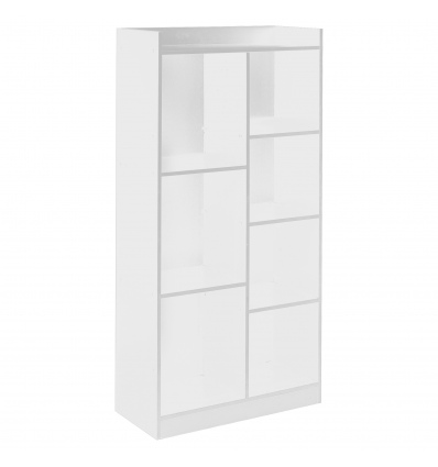 White Tall 7 Cube Bookcase [KD-068]