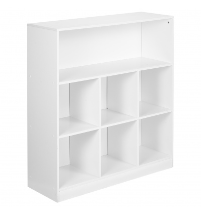 White Wide 7 Cube Bookcase [KD-066]