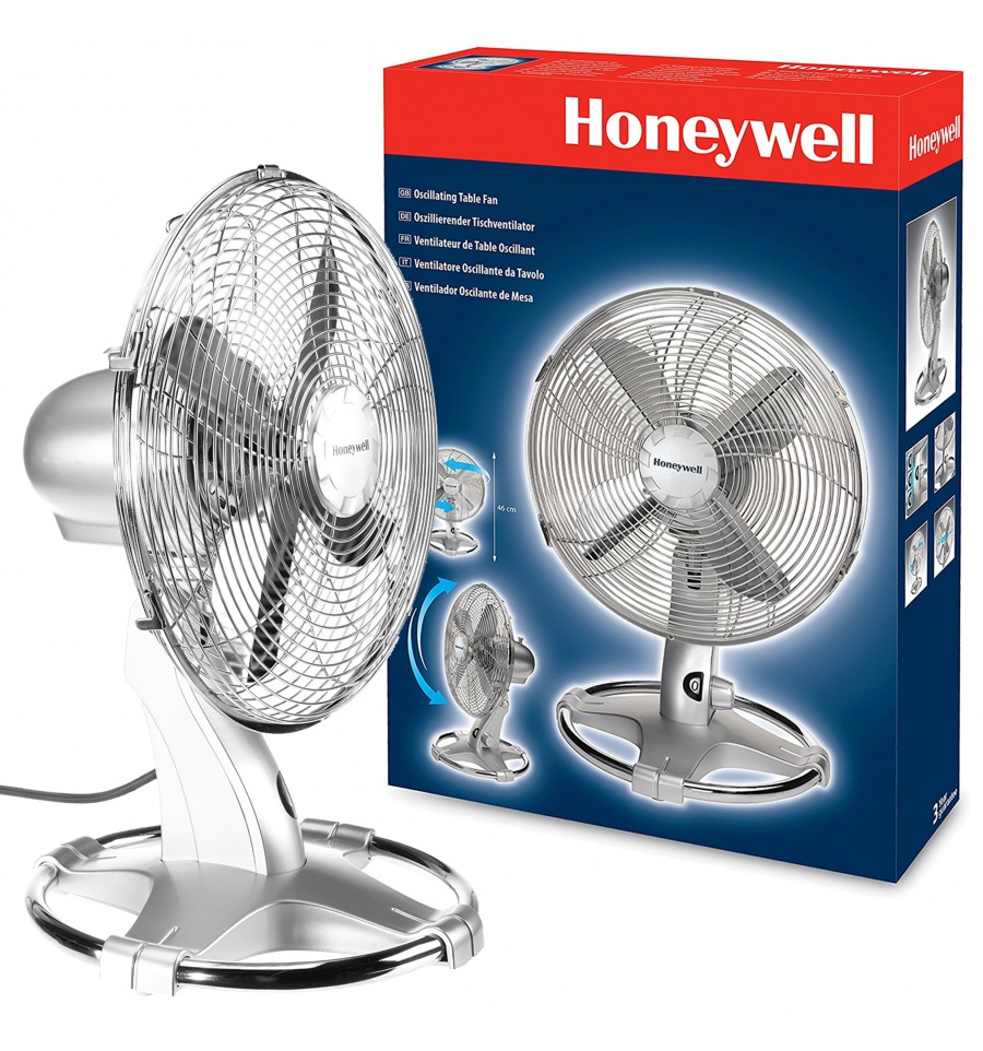 12 inch Chrome Honeywell HT-216E Oscillating Table Fan 