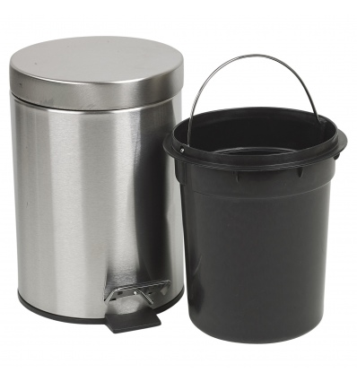 Stainless Steel Matt Finish 3L Pedal Bin & Toilet Brush [040226]