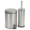 Stainless Steel Matt Finish 3L Pedal Bin & Toilet Brush [040226]